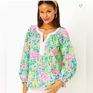 NWT Lilly Pulitzer CamrynTunic Multi Grove Garden Large
